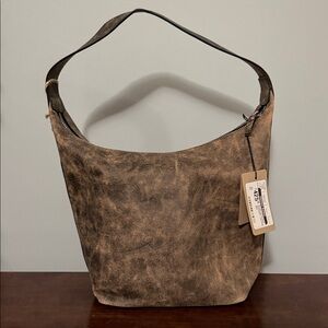 Rachel Comey Distressed Brown Shoulder Bag